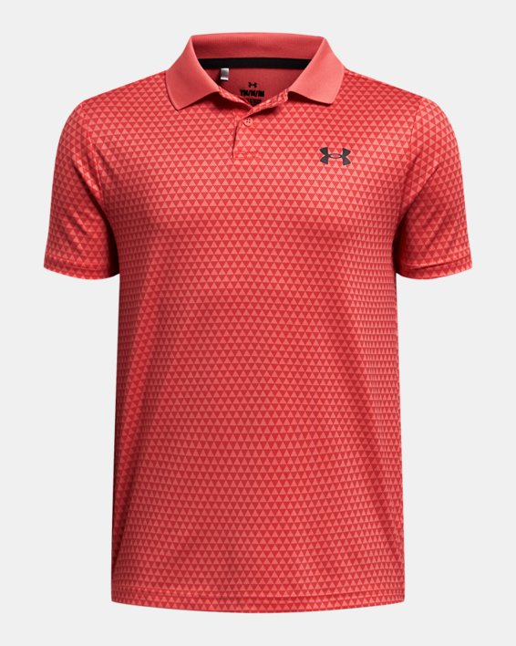 Boys' UA Matchplay Printed Polo in Red image number 0